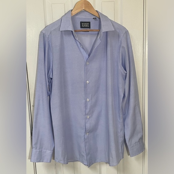 Scotch & Soda Amsterdam Shirt Men's 16 / 41 Blue Office Work Casual Button Front - Picture 2 of 7